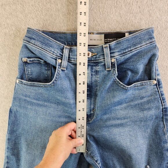 Levis Silvertab Jeans Womens 27 Blue Mom Jean Distressed Tapered High Rise VTG - Picture 10 of 16